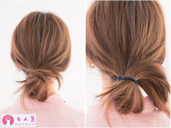 韩国女生发型绑扎方法