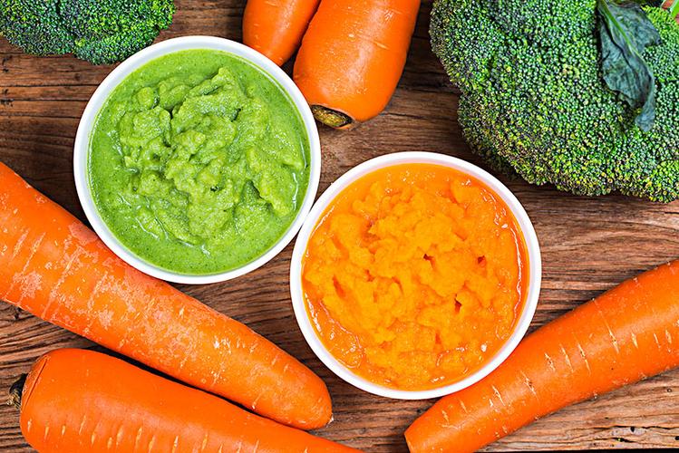 西兰花和胡萝卜新鲜色泽